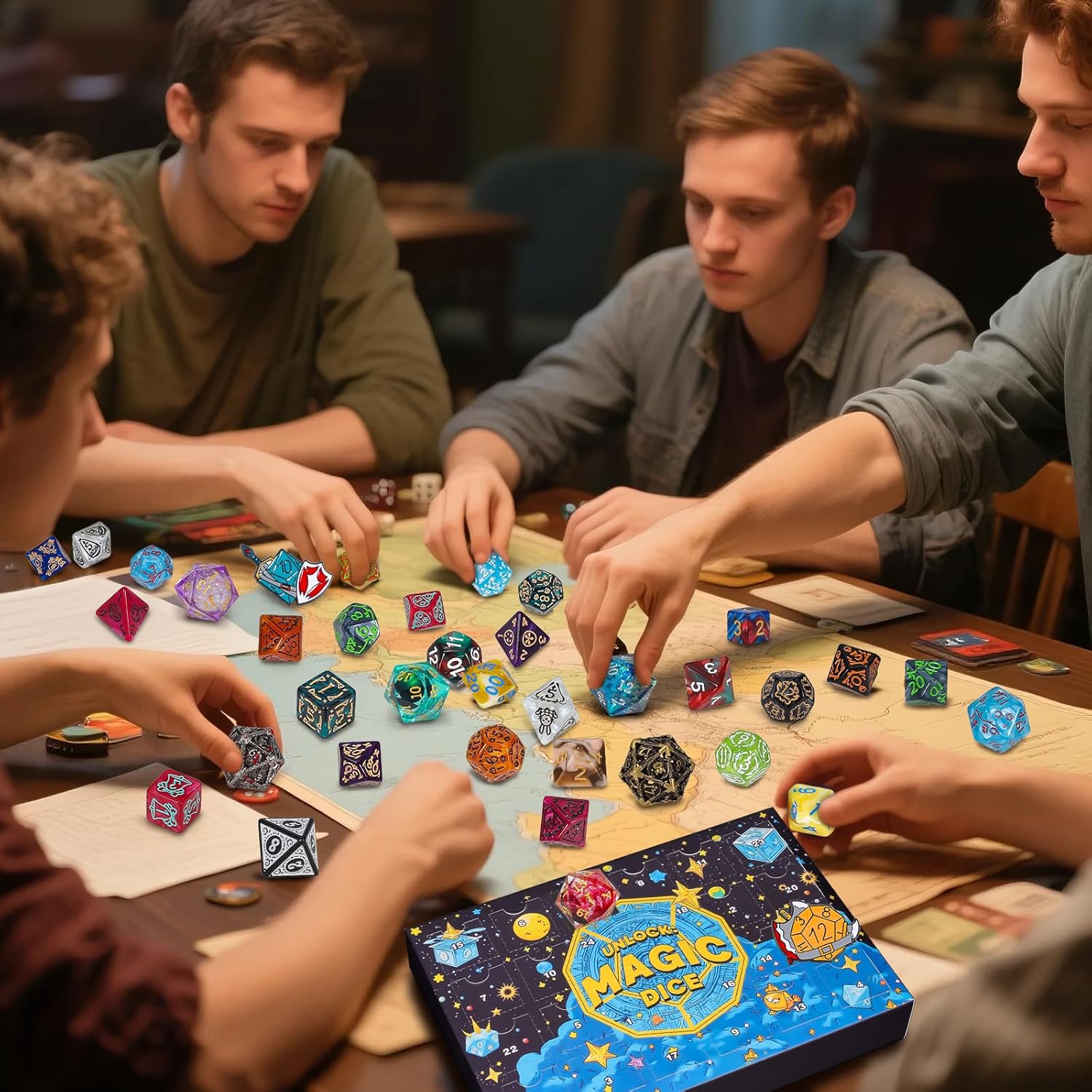 Advent Calendar 2025 Mystery Dice Set Blind Box Role Playing Game Holiday Gift