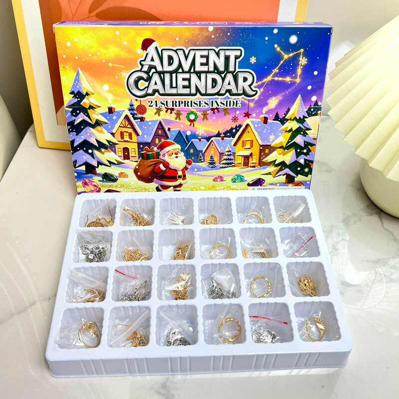 Advent Calendar 2026 24 Days Christmas Countdown Calendar with Assorted Trendy Jewelry Set For Girls and Ladies