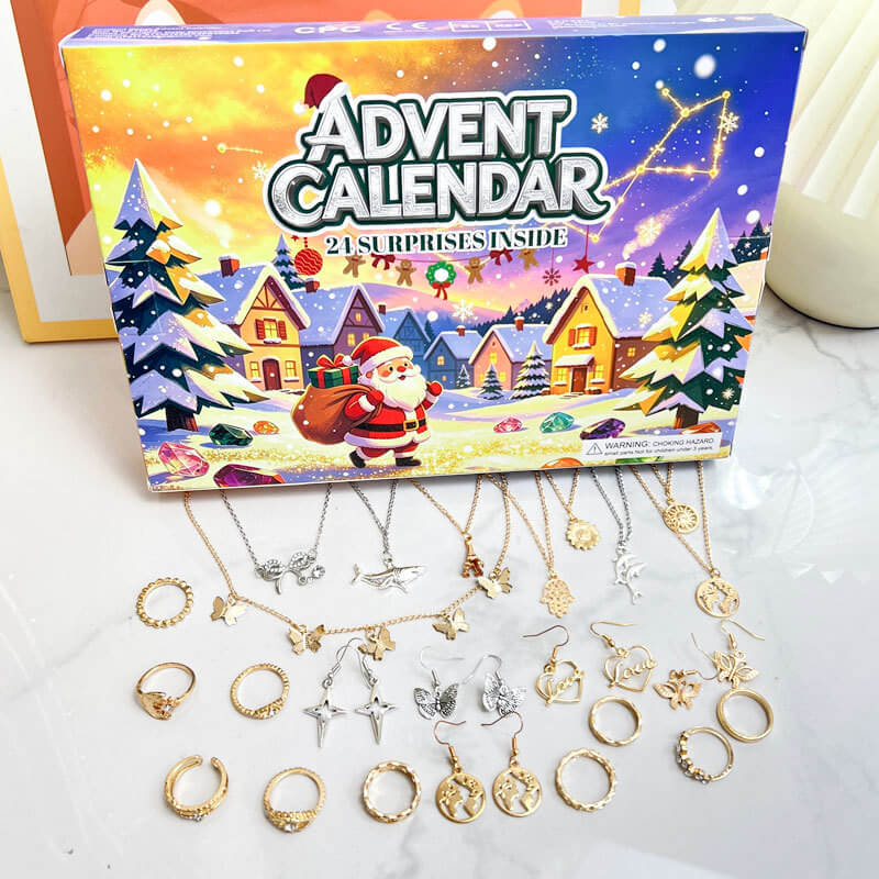 Advent Calendar 2026 24 Days Christmas Countdown Calendar with Assorted Trendy Jewelry Set For Girls and Ladies
