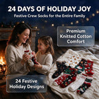 2026 Advent Calendar 24pcs Cotton Christmas Socks Set Christmas Countdown Gift for Family Party Favor