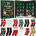 2026 Advent Calendar 24pcs Cotton Christmas Socks Set Christmas Countdown Gift for Family Party Favor