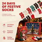 2026 Advent Calendar 24pcs Cotton Christmas Socks Set Christmas Countdown Gift for Family Party Favor