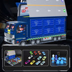 Advent Calendar 2025 Alloy Cars Set Racing Scene Police Car Fire Truck Shaped Blind Box Holiday Gift