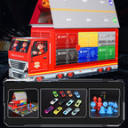 Advent Calendar 2025 Alloy Cars Set Racing Scene Police Car Fire Truck Shaped Blind Box Holiday Gift