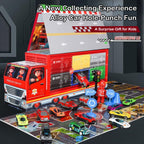 Advent Calendar 2025 Alloy Cars Set Racing Scene Police Car Fire Truck Shaped Blind Box Holiday Gift