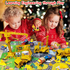 Kids Advent Calendar 2025 Car Model ABS Construction Engineering Vehicle Set Blind Box Surprise Gift