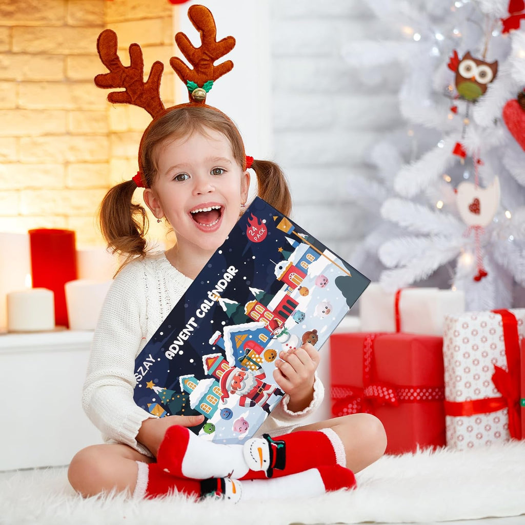 Kids Advent Calendar 2025 Cars Set Animals Pull Back Vehicles Toy 24 Days Christmas Countdown Calendar Blind Box Holiday Toys