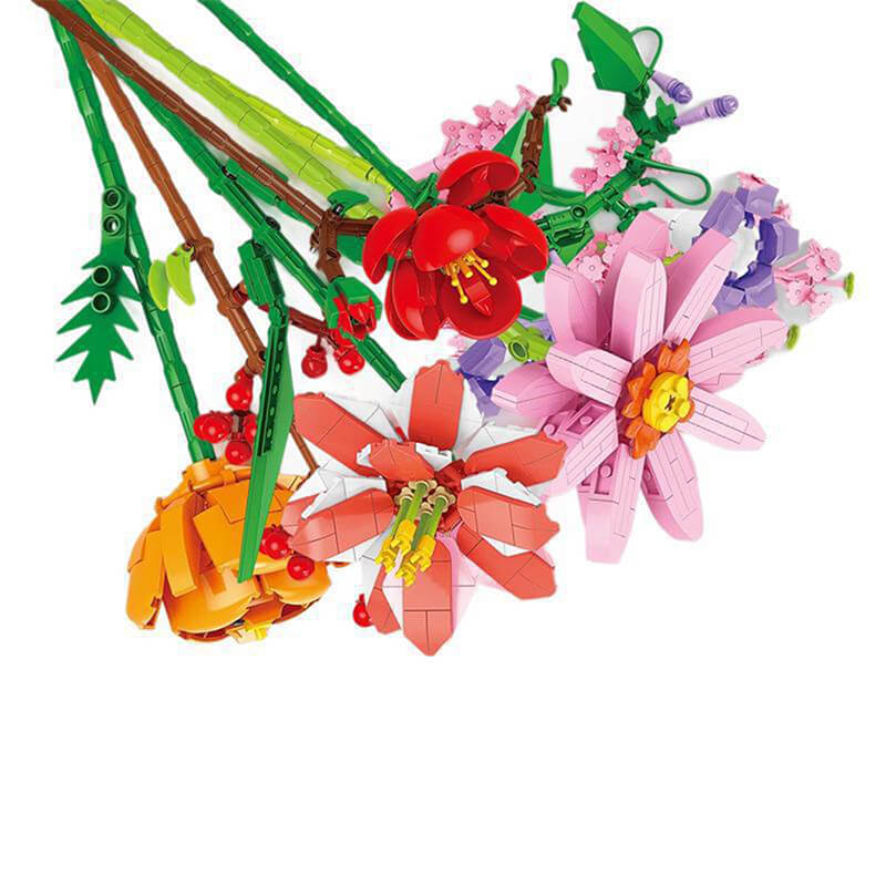 Advent Calendar 2025 Flower Bouquet Building Blocks Christmas Blind Box Unique Holiday Decor