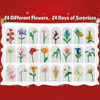 Advent Calendar 2025 Flower Bouquet Building Blocks Christmas Blind Box Unique Holiday Decor