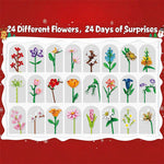 Advent Calendar 2025 Flower Bouquet Building Blocks Christmas Blind Box Unique Holiday Decor
