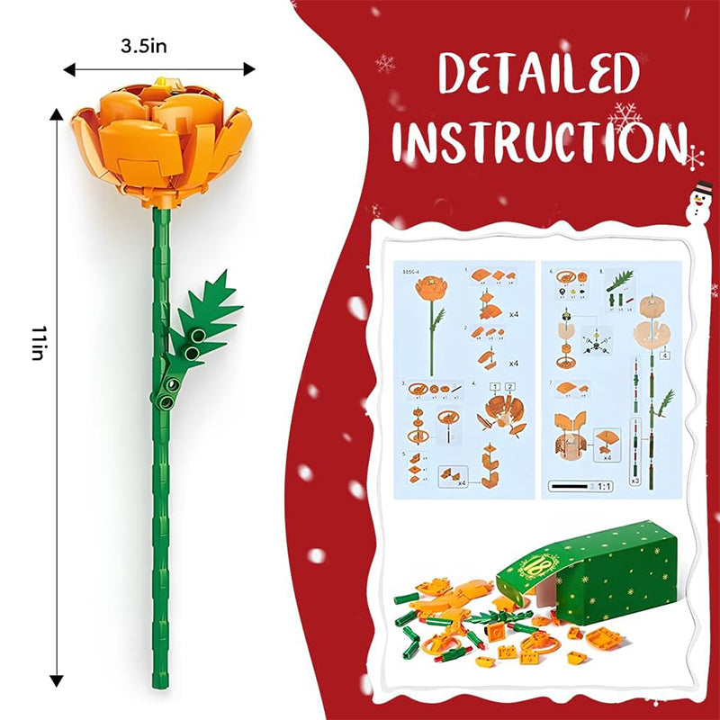 Advent Calendar 2025 Flower Bouquet Building Blocks Christmas Blind Box Unique Holiday Decor