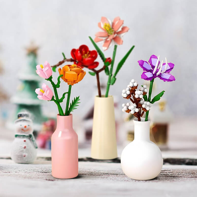Advent Calendar 2025 Flower Bouquet Building Blocks Christmas Blind Box Unique Holiday Decor
