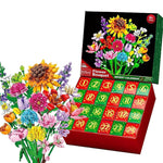 Advent Calendar 2025 Flower Bouquet Building Blocks Christmas Blind Box Unique Holiday Decor