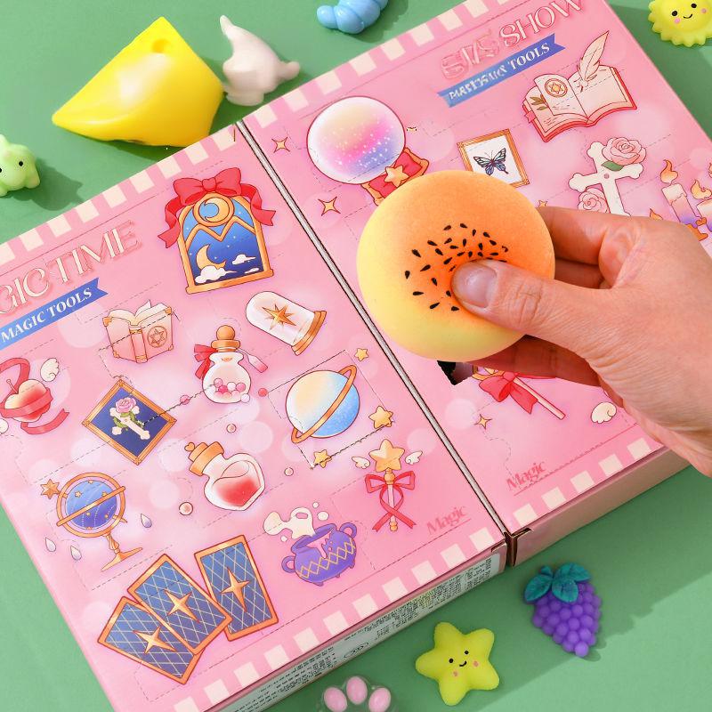 Advent Calendar 2025 Magic Book Blind Box 24pcs Stress Relief Doll Sur ...