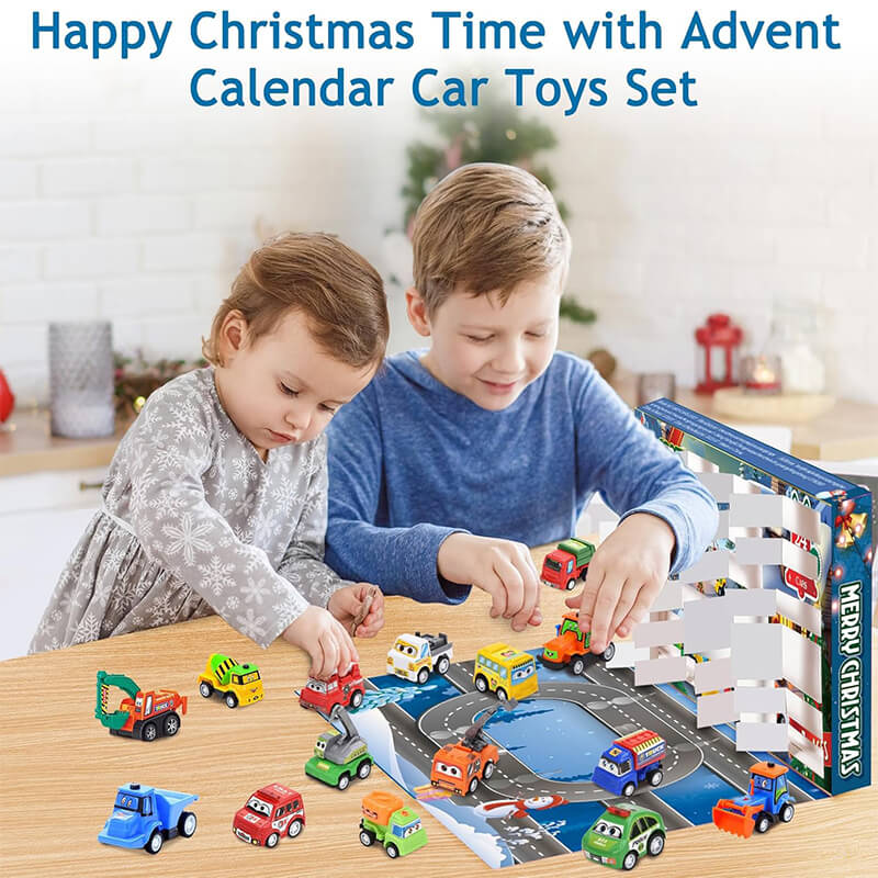 Kids Advent Calendar 2025 Pullback Car Set 24 Days Christmas Countdown Calendar Holiday Gifts