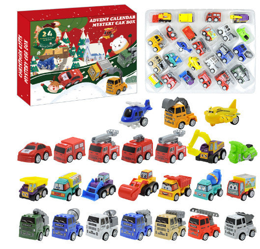 Kids Advent Calendar 2025 Pullback Car Blind Box 24pcs Alloy Construction Vehicle Holiday Gift