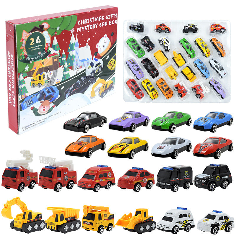 Kids Advent Calendar 2025 Pullback Car Blind Box 24pcs Alloy Construction Vehicle Holiday Gift