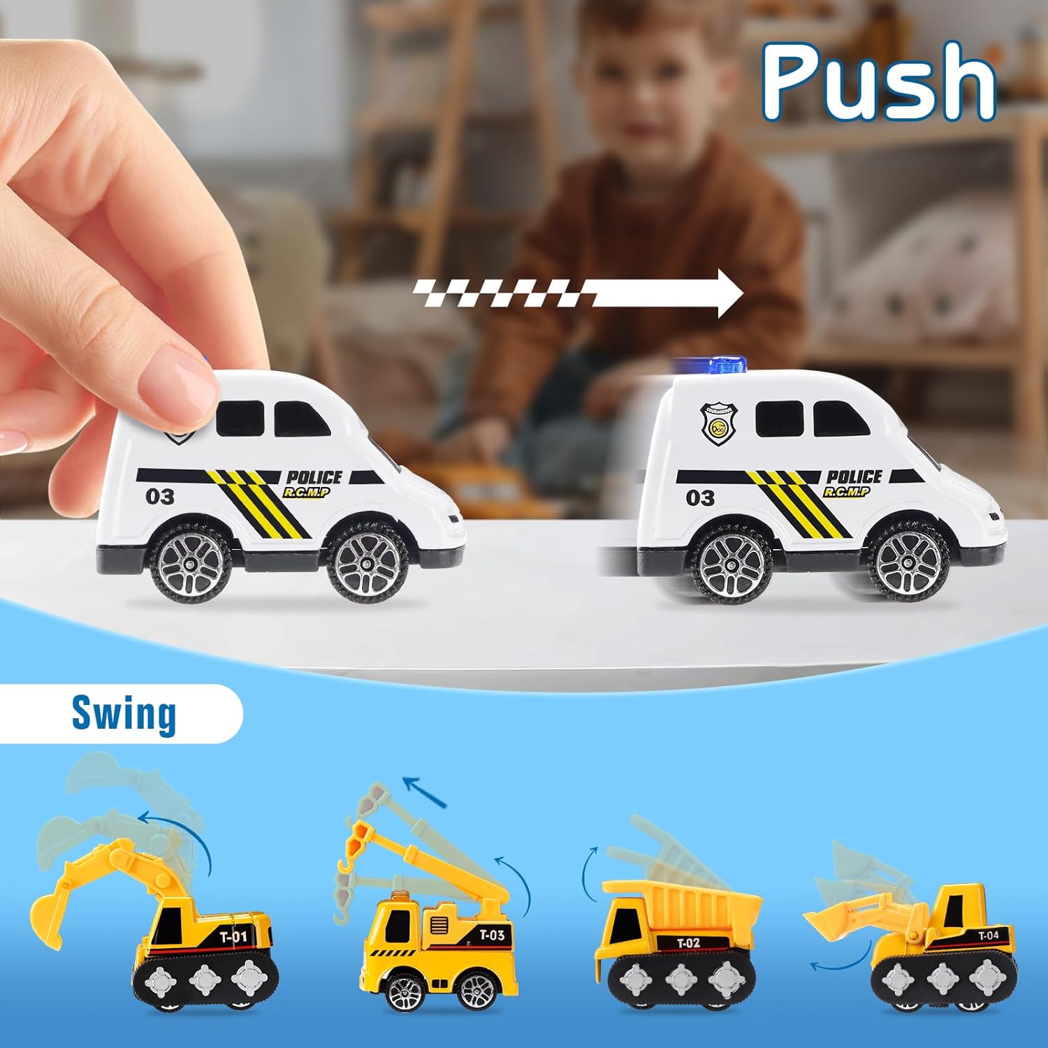 Kids Advent Calendar 2025 Pullback Car Blind Box 24pcs Alloy Construction Vehicle Holiday Gift