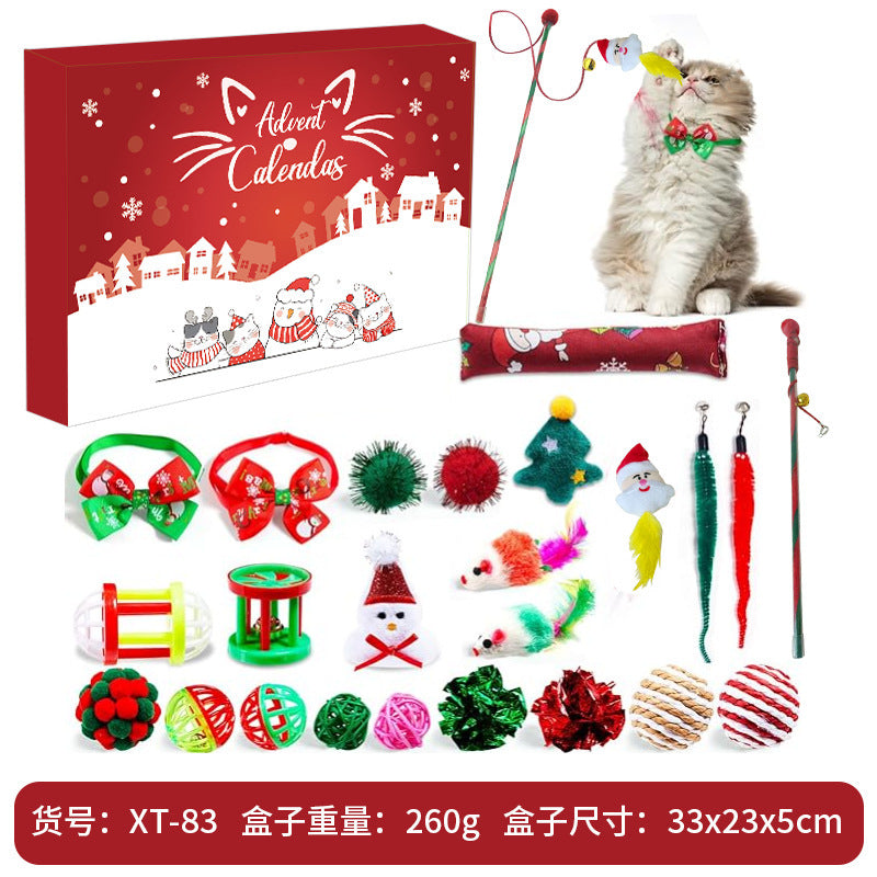Christmas Advent Calendar 2025 Pet Toys Cat Dog Interactive Play Toy Blind Boxes Holiday Pet Decoration
