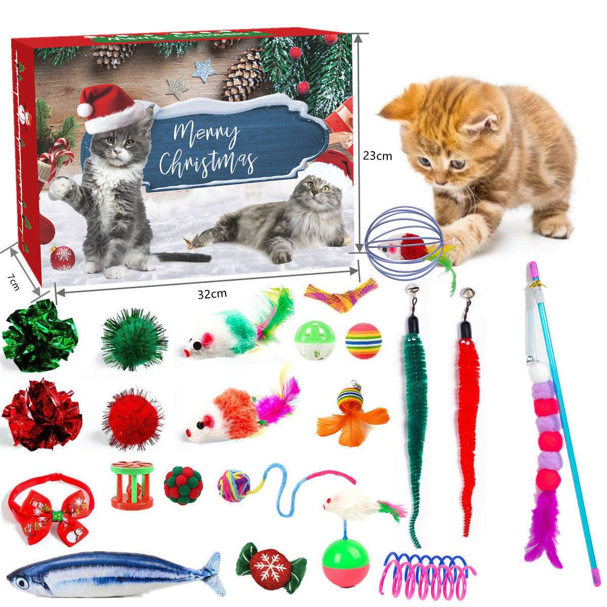 Christmas Advent Calendar 2025 Pet Toys Cat Dog Interactive Play Toy Blind Boxes Holiday Pet Decoration