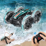 Amphibious Stunt RC Car 360° Rotate and 180° Flips Water Land Remote Control Car