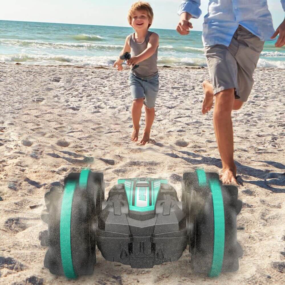 Amphibious Stunt RC Car 360° Rotate and 180° Flips Water Land Remote Control Car
