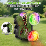 Amphibious RC Car 360° Stunt Dinosaur Car Waterproof 4WD Spray Water Car Colored Wheels