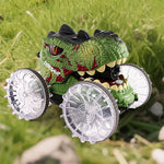 Amphibious RC Car 360° Stunt Dinosaur Car Waterproof 4WD Spray Water Car Colored Wheels