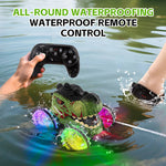 Amphibious RC Car 360° Stunt Dinosaur Car Waterproof 4WD Spray Water Car Colored Wheels