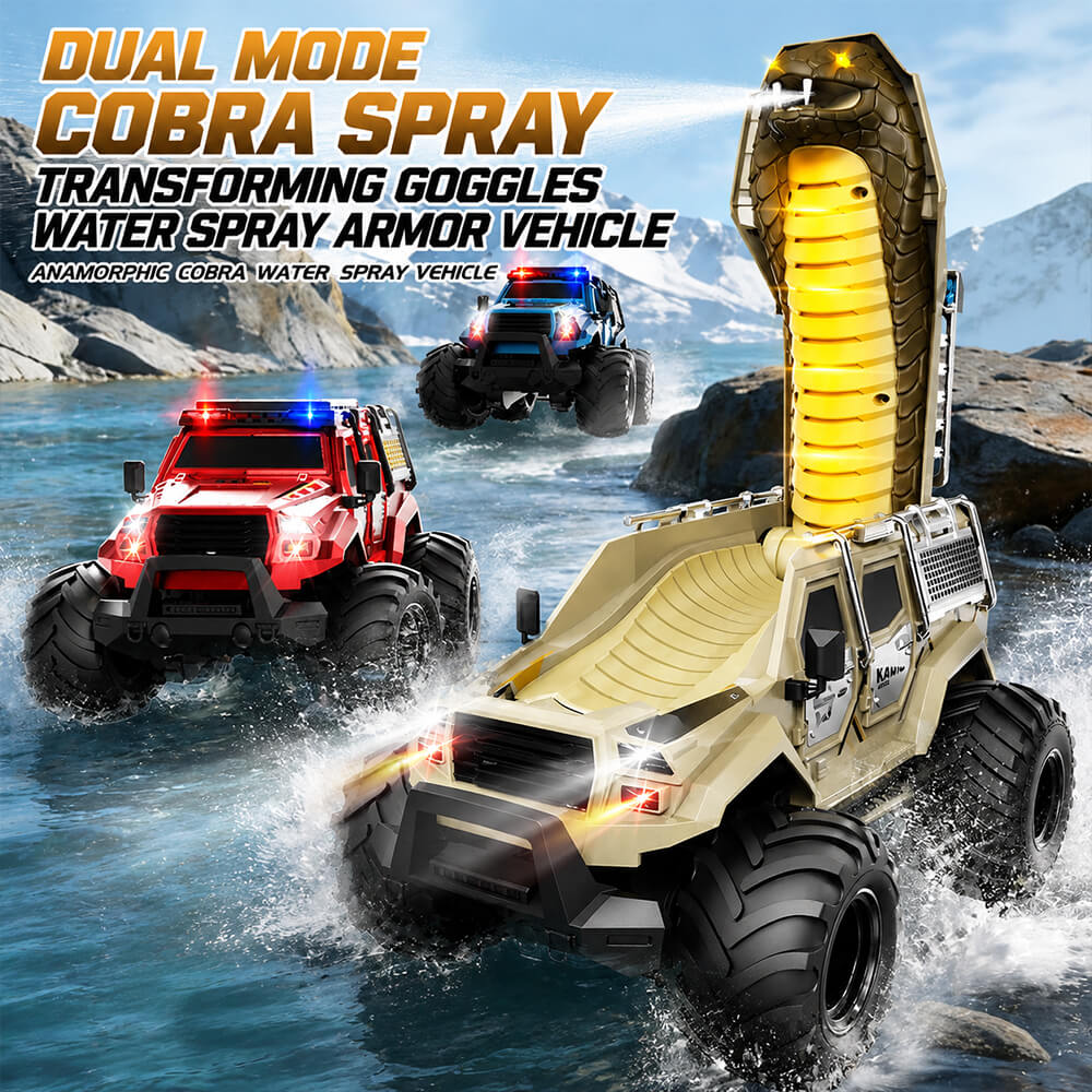 2.4GHz Amphibious RC Car Transformable RC Off-Road Vehicle with 360° Rotation and Water Spray Function