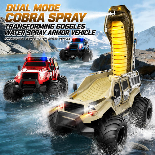 2.4GHz Amphibious RC Car Transformable RC Off-Road Vehicle with 360° Rotation and Water Spray Function