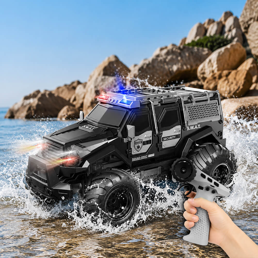 2.4GHz Amphibious RC Car Transformable RC Off-Road Vehicle with 360° Rotation and Water Spray Function