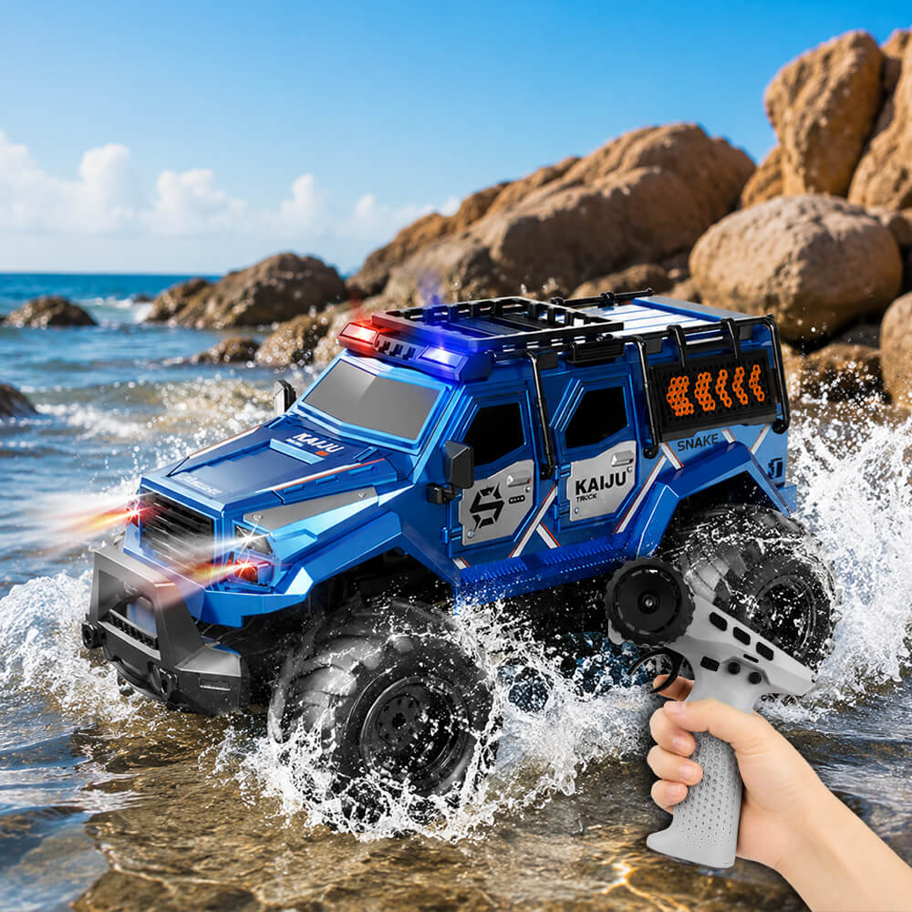 2.4GHz Amphibious RC Car Transformable RC Off-Road Vehicle with 360° Rotation and Water Spray Function
