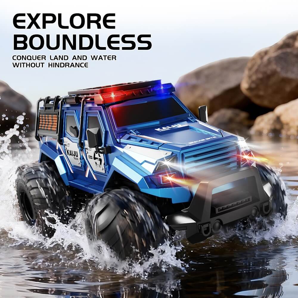 2.4GHz Amphibious RC Car Transformable RC Off-Road Vehicle with 360° Rotation and Water Spray Function