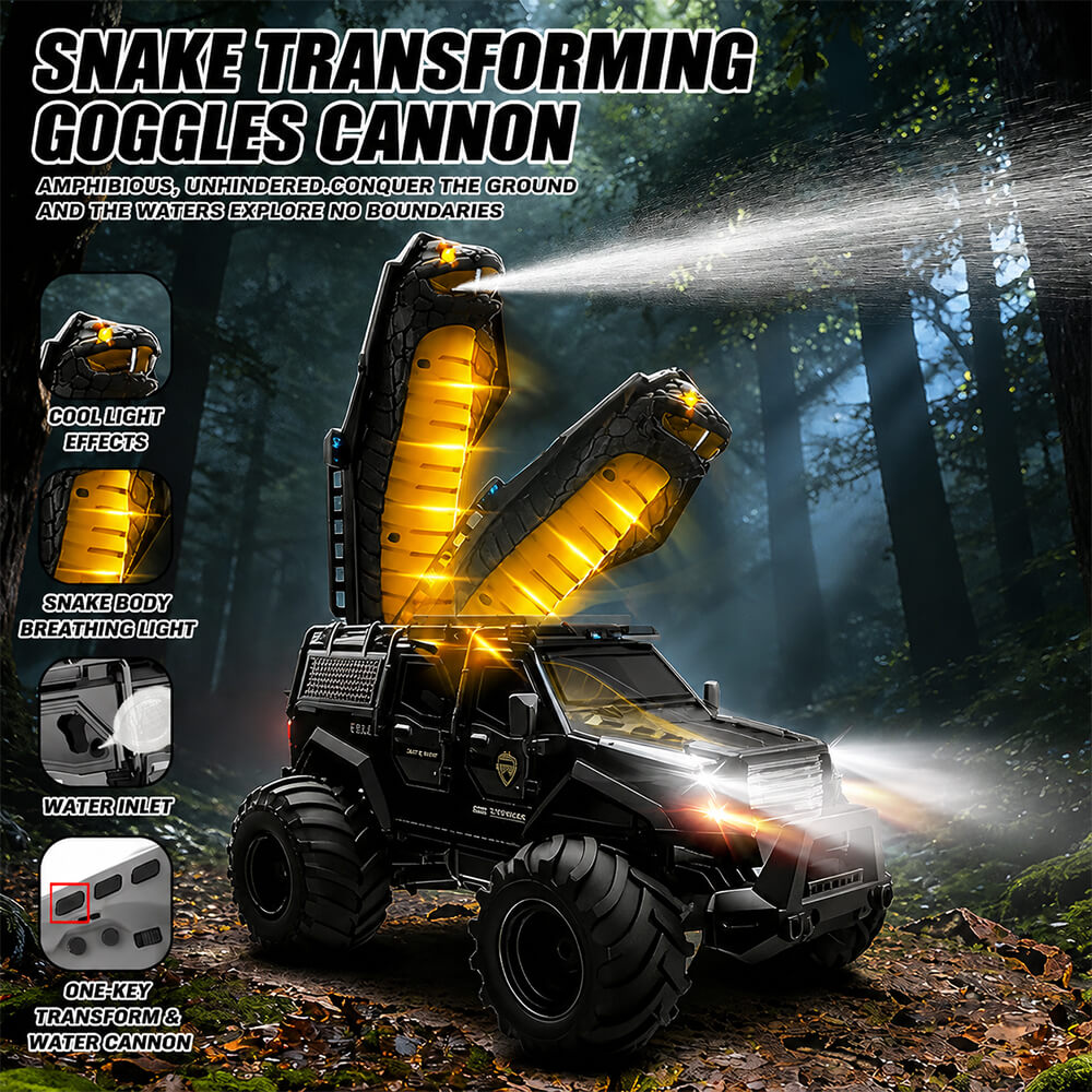 2.4GHz Amphibious RC Car Transformable RC Off-Road Vehicle with 360° Rotation and Water Spray Function