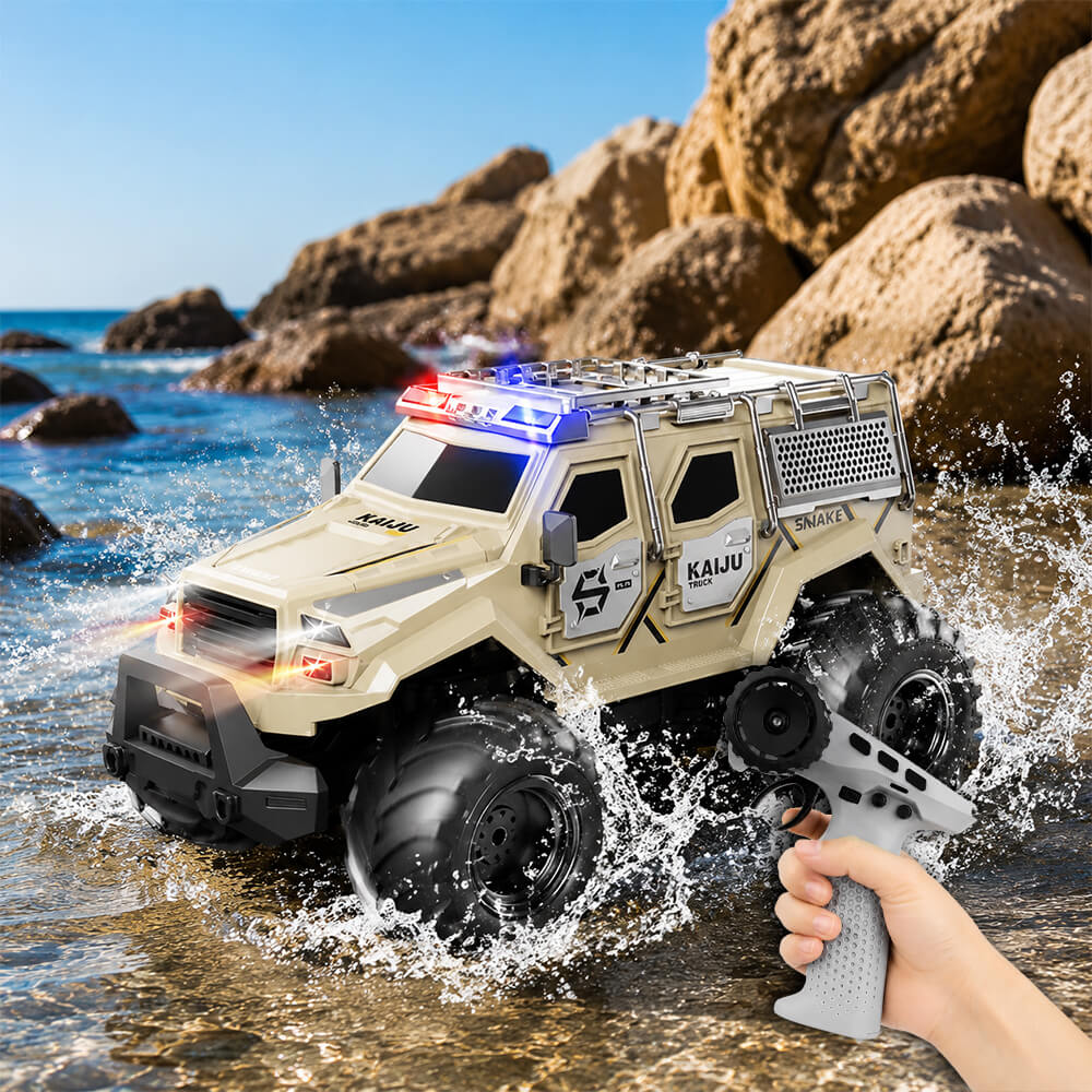 2.4GHz Amphibious RC Car Transformable RC Off-Road Vehicle with 360° Rotation and Water Spray Function