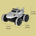 2.4G Amphibious RC Car Waterproof Shark Remote Control Stunt Car with 360° Rotation for Land & Water