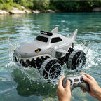 2.4G Amphibious RC Car Waterproof Shark Remote Control Stunt Car with 360° Rotation for Land & Water