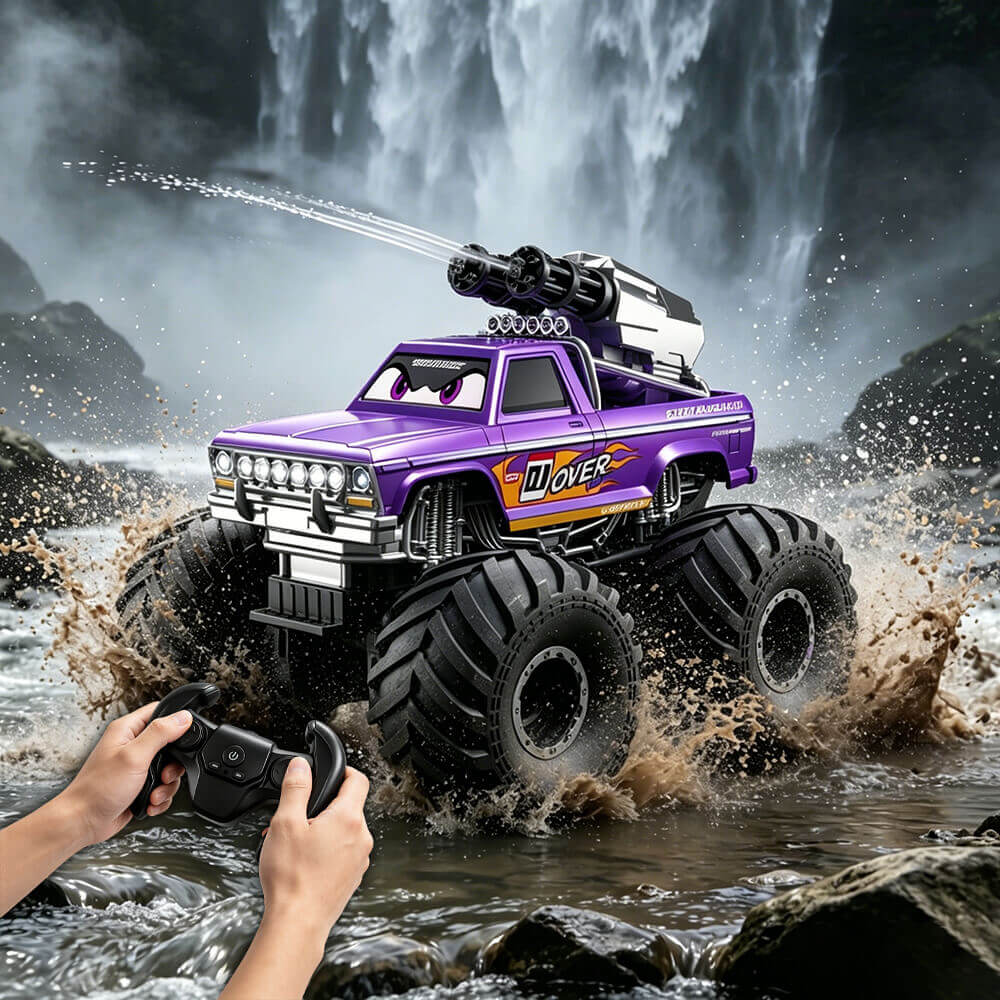 Amphibious RC Car with Water Gun 4WD Monster Truck All-Terrain Remote Control Vehicle For Summer