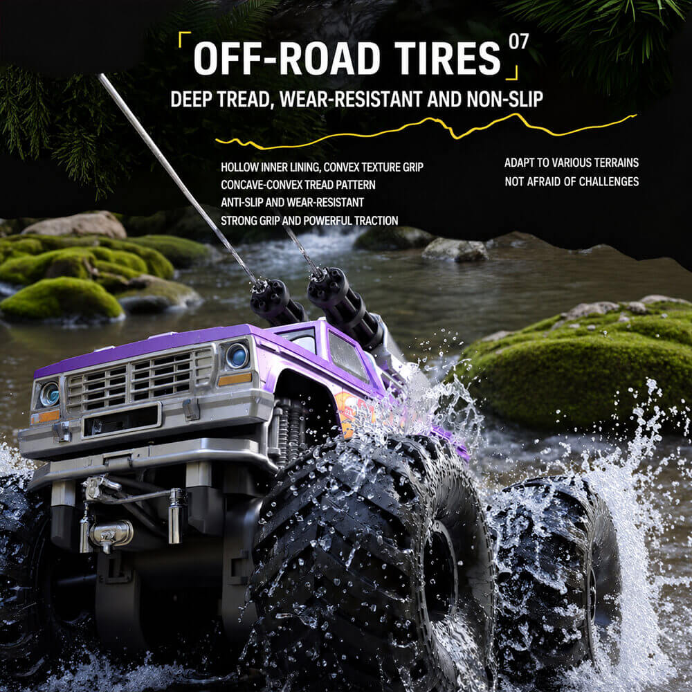 Amphibious RC Car with Water Gun 4WD Monster Truck All-Terrain Remote Control Vehicle For Summer