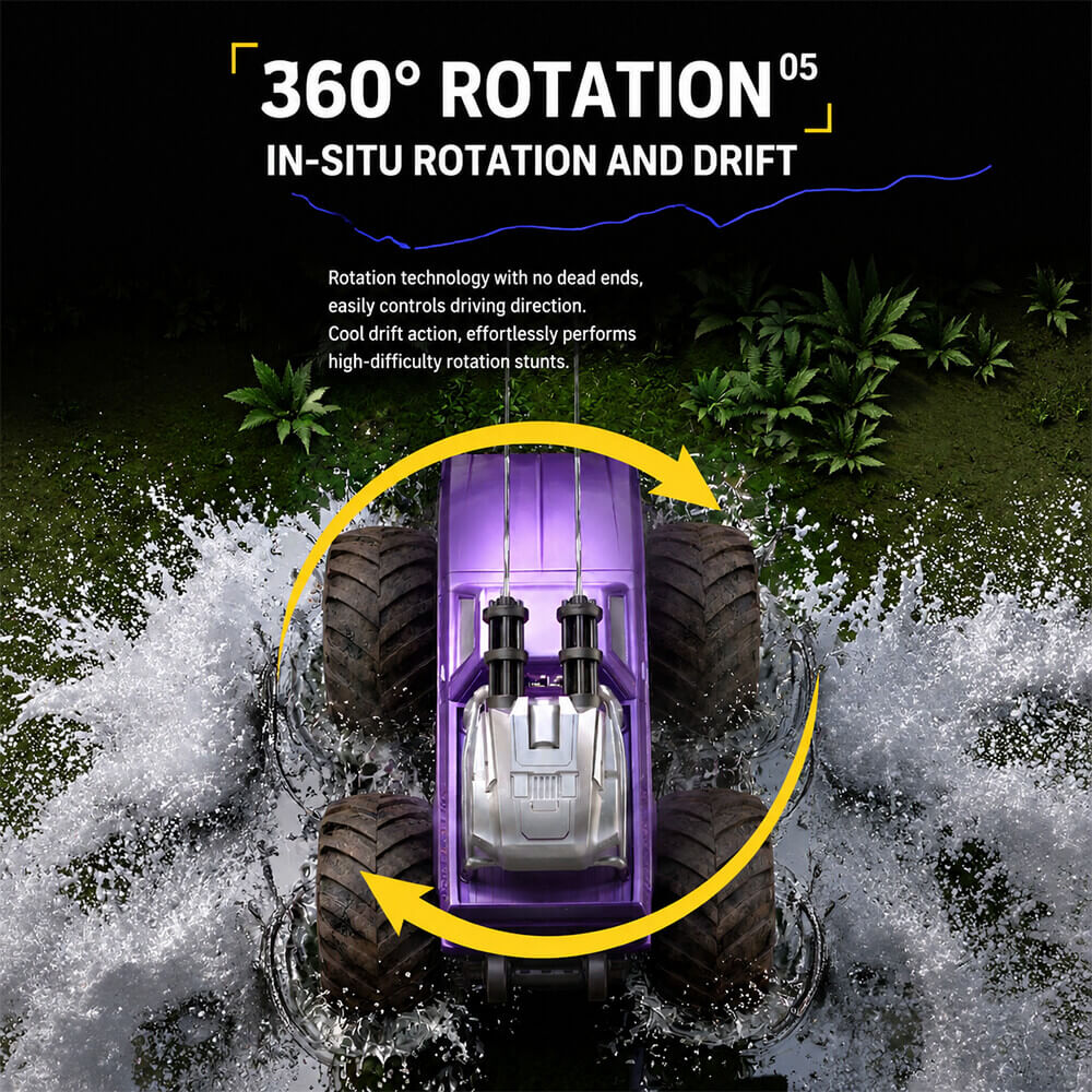 Amphibious RC Car with Water Gun 4WD Monster Truck All-Terrain Remote Control Vehicle For Summer