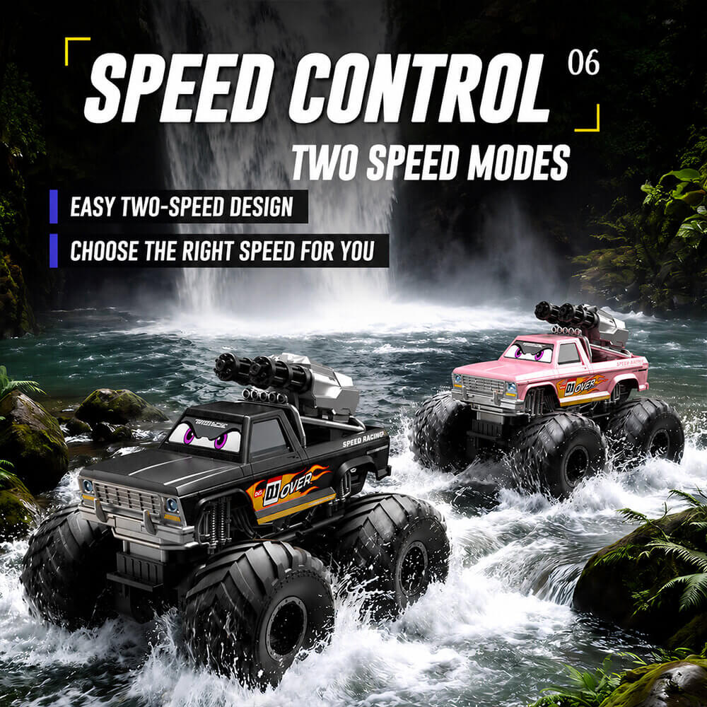 Amphibious RC Car with Water Gun 4WD Monster Truck All-Terrain Remote Control Vehicle For Summer