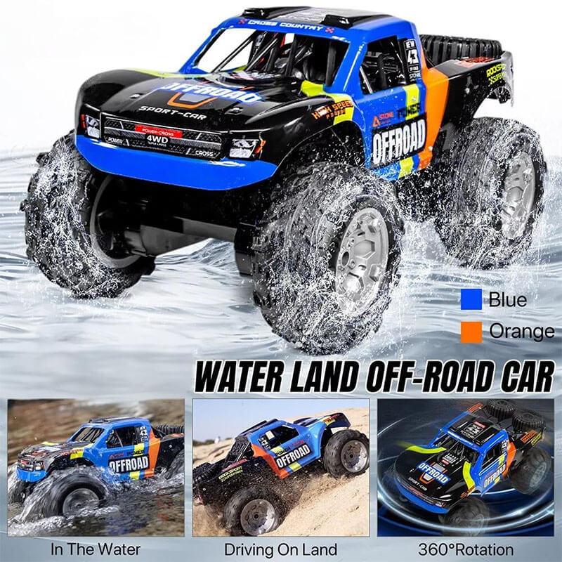 Amphibious Remote Control Car 4WD Off-road vehicle Waterproof 2.4G RC Truck Summer Toy