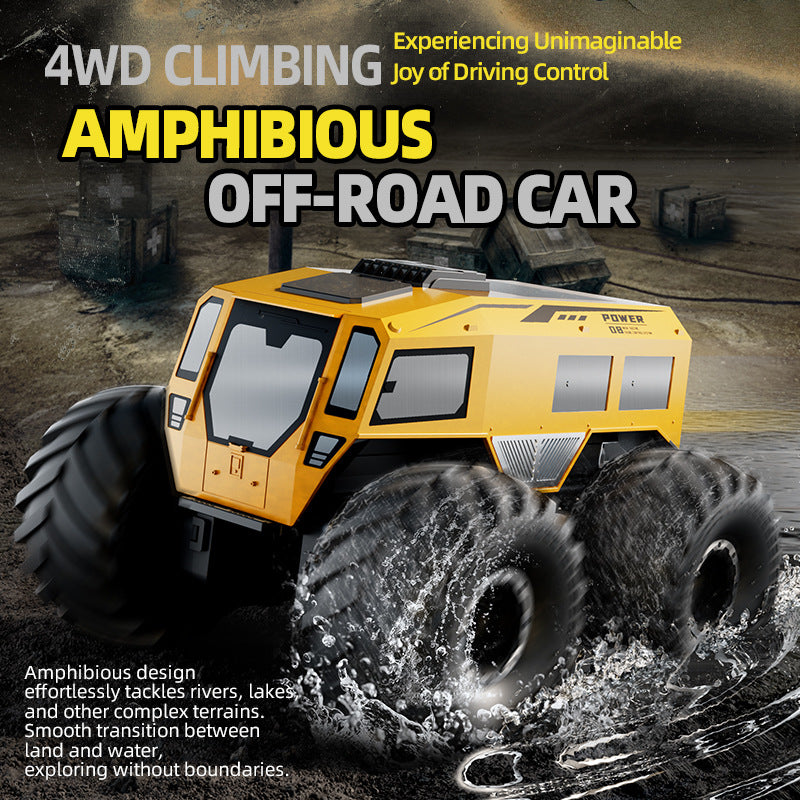 2.4G Amphibious Remote Control Car All-terrain Climbing Off-road Vehicle 360° Drift Racing Toy