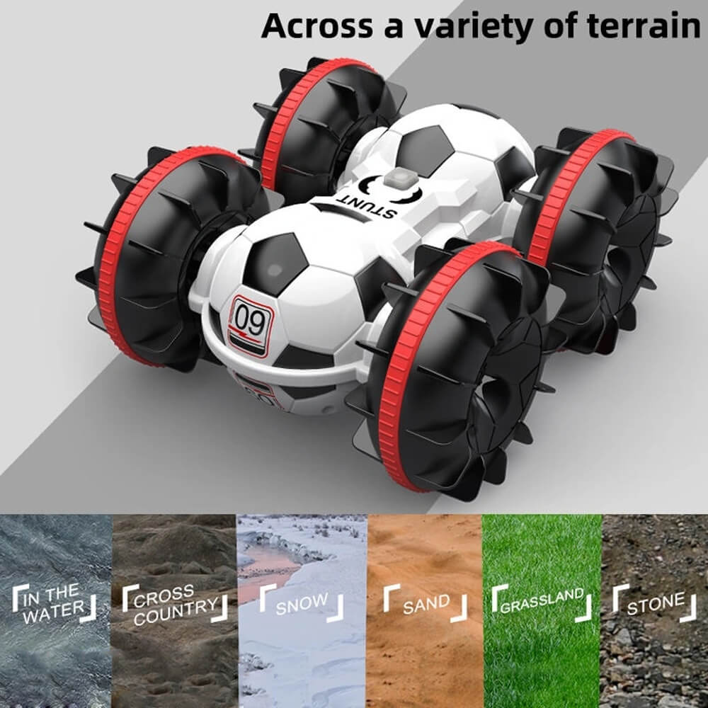 Amphibious RC Car Football 4WD Stunt Remote Control Car 100% Waterproof Toys For Kids