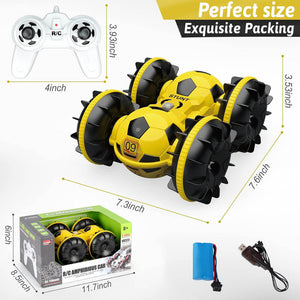 Amphibious RC Car Football 4WD Stunt Remote Control Car 100% Waterproof Toys For Kids
