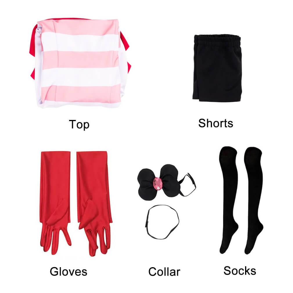 Angel Dust Costume Angel Striped Sweatshirt Shorts Gloves Full Set for Adult