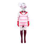 Kids Angel Dust Costume Hazbin Hotel Cosplay Outfit Anthony Jumpsuit and Helmet 2pcs Suit