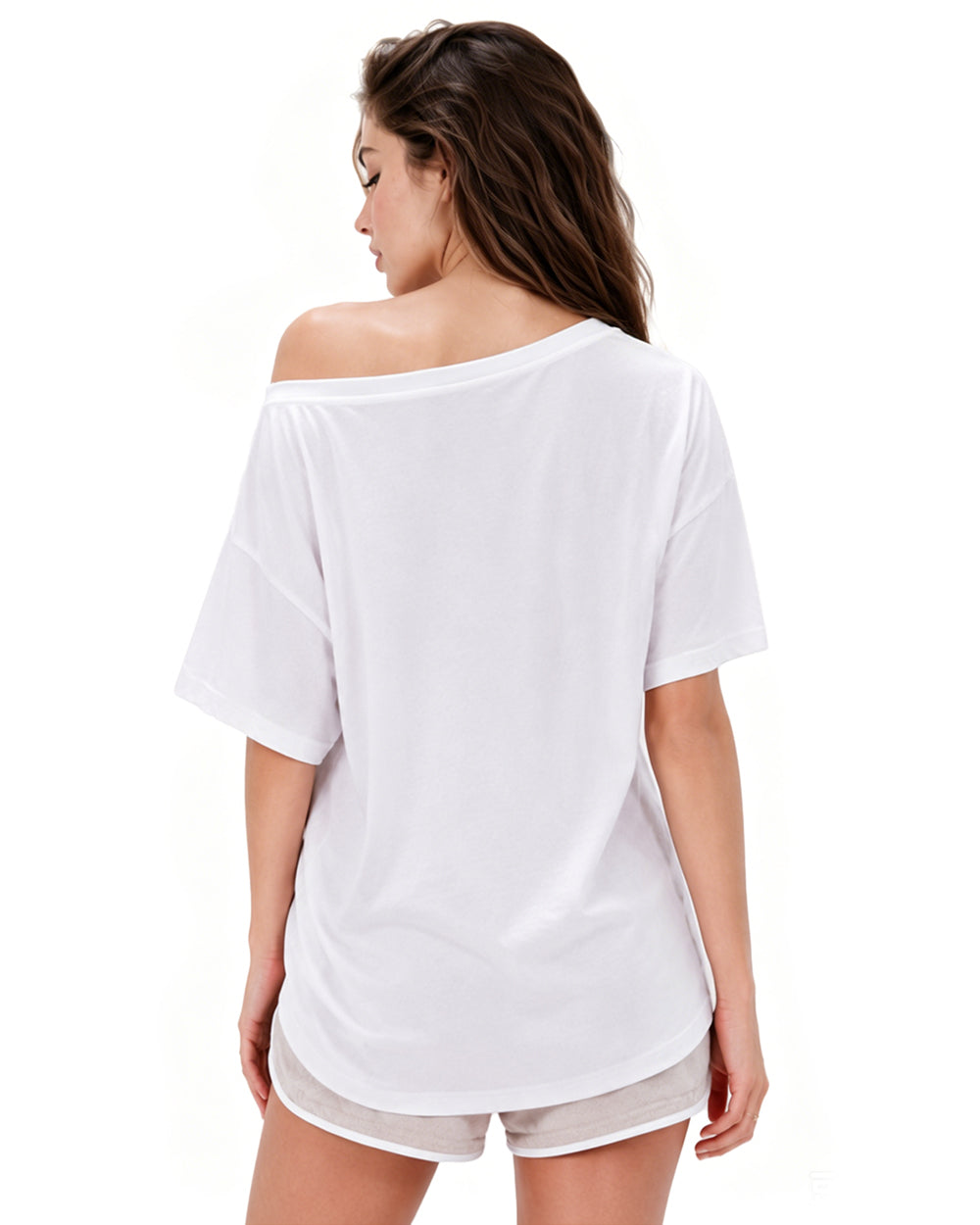 Women Argentina Jersey White and Sky Blue Off Shoulder T-Shirt for Match Day Watching Party