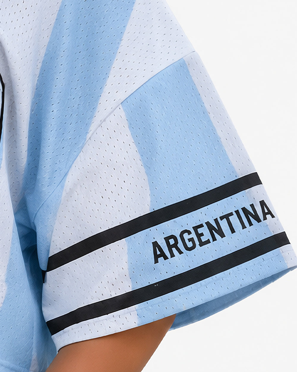 Women Argentina Jersey Blue White Striped Breathable Soccer Shirt for Stadium Wear Game Day Parties